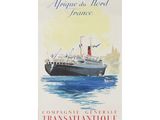 une affiche représentant un bateau de croisière sur l'eau