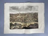 an old map of a city with a lot of people on it