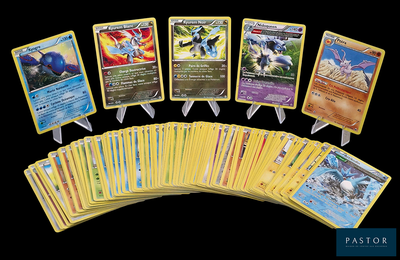 a lot of cards that are sitting on a table