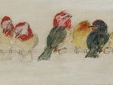 une image représentant un tableau où l'on voit un groupe d'oiseaux alignés