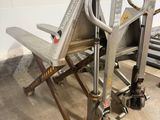 an image of a metal work bench in a garage