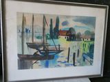 une image d'une peinture de bateaux sur l'eau