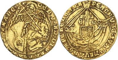 a gold coin with an image of a man on a horse