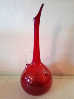 Carafe à vin en provenance de Murano Italie, structure en verre souffl
