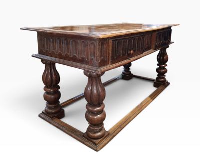 a wooden table with a wooden top on a white background