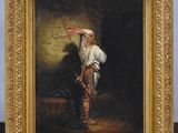 une image représentant un tableau où l'on voit un homme tenant un drapeau à la main