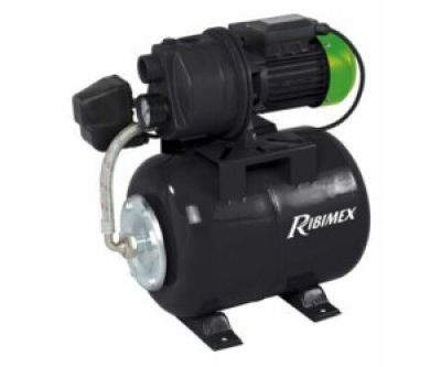 a black air compressor with a green light on top