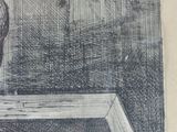 a drawing of a bird sitting on a window sill