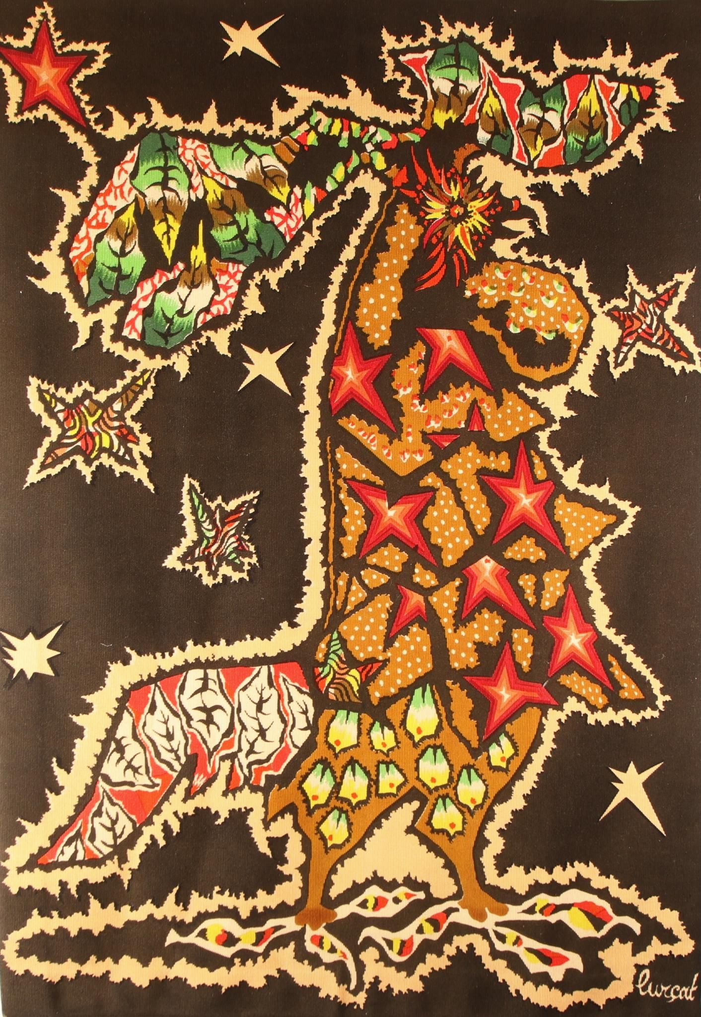Jean LURCAT Fanfare Tapisserie imprimée sur laine signée