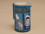 a cup with a picture of a man and a woman on it