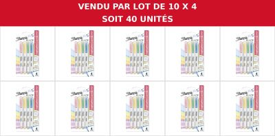 pack of 10 assorted pens with different colors and sizes