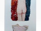an image of a piece of paper with a painting of a woman ' s torso