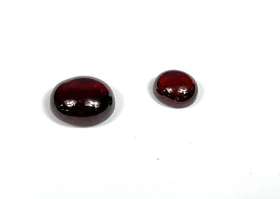 2 grenats cabochon orange / rouge