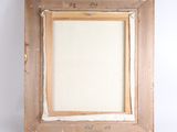 an old picture frame with a picture of a cat on it