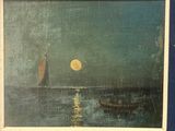 une image d'un tableau représentant un bateau dans l'eau