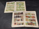 three pages of comics are spread out on a table