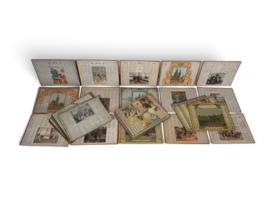 a bunch of books sitting on top of each other on top of a table