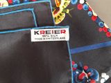 a close up of a pocket on a black tie
