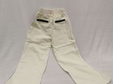 white pants with black zippers on a white background