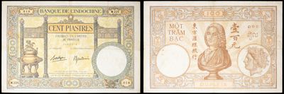 three different bank notes with a picture of a man and a woman on them