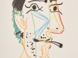 drawing of a man with a pipe in his mouth