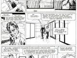 a black and white comic strip of a man sitting at a table