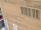 a cardboard box with a bar code on it