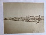 a picture of a picture of a harbor with boats in it