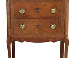 une image d'une commode en bois avec des poignées en laiton