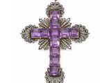 an amethorate and diamond cross pendant