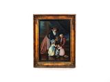a picture of a painting of a woman and two children