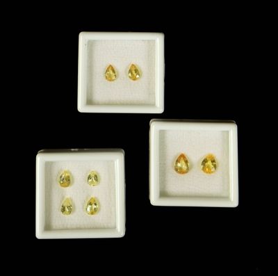 SAPHIR jaune. Lot de 8 saphirs jaunes, en taille poire, tota…