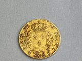 a close up of a gold coin with a crown on it