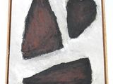 painting of a brown and black piece of art on a white surface