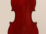 an old violin with a wooden back and a long neck