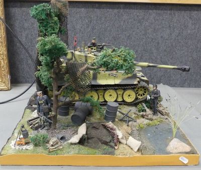 a model of a tank on display on a table