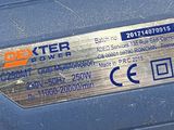 a close up of a blue electric motor on display