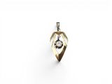 un pendentif en or et diamants sur fond blanc