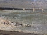 a picture of a painting of a boat in the water