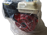un sac en plastique contenant un moteur rouge