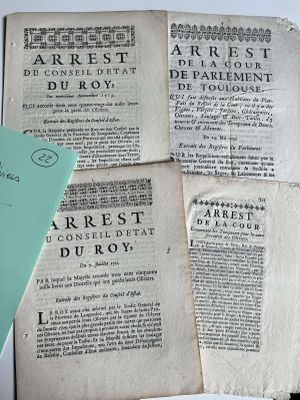 OLIVIERS. Ensemble 4 imprimés du XVIIIe s.