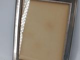 silver plated picture frame with beaded edge