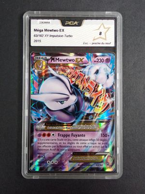 a close up of a card in a plastic case on a table