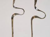 paire de bougeoirs en argent en forme de spirale