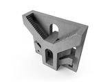 3d model of a concrete structure with stairs and a window