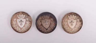Trois types de badges différents sont représentés sur un fond blanc