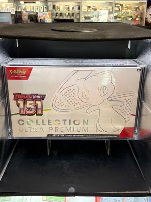 display case for pokemon tcd collection ultra premium in a store