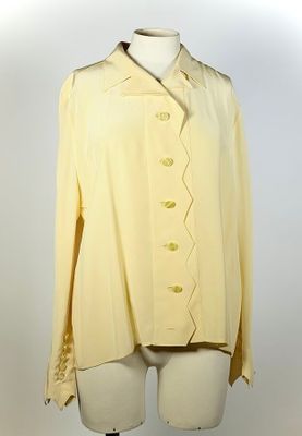 KARL LAGERFELD Made in France, chemise en soie couleur beurr…