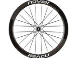 a close up of a bicycle wheel with a sticker on it