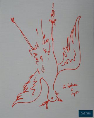un dessin représentant un oiseau sur une feuille de papier